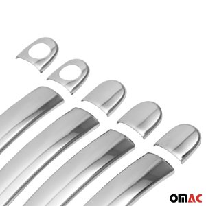 Volkswagen Jetta Door Handle Cover - Omac - 4 Door, 9 Pcs, S.Steel - Gloss Silver - 2011-2014